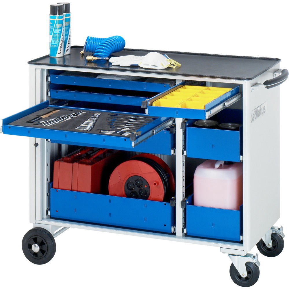 Productafbeelding nr. 1: Gereedschapswagen RAU serie adlatus, hxbxd 890 x 1.025 x 520 mm, 8 lades 3 x 40, 1 x 105, 1 x 130 mm, metalen werkblad