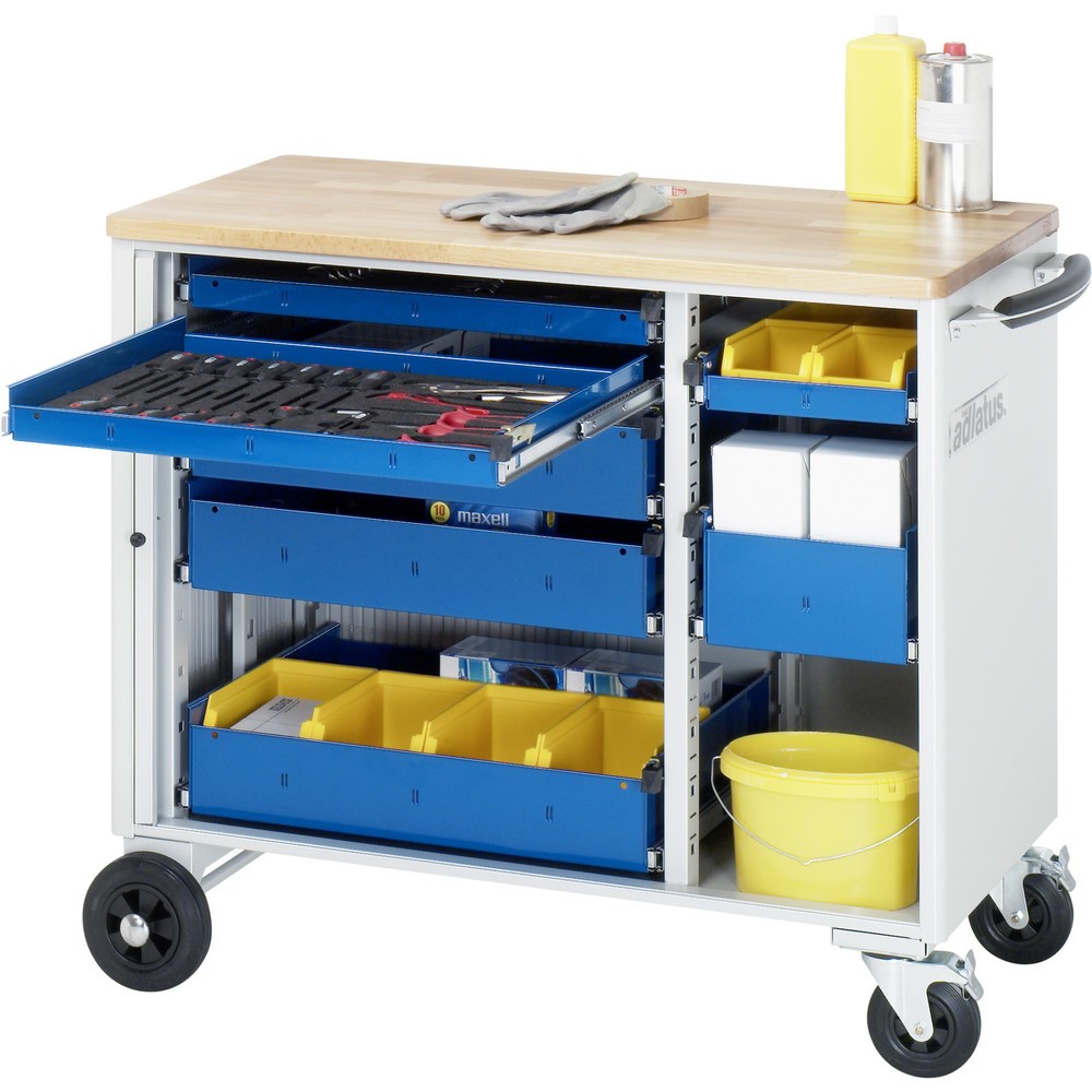 Product afbeelding: Gereedschapswagen RAU serie adlatus, hxbxd 890 x 1.025 x 520 mm, 7 lades 3 x 40, 3 x 105, 1 x 130 mm, beuken werkblad