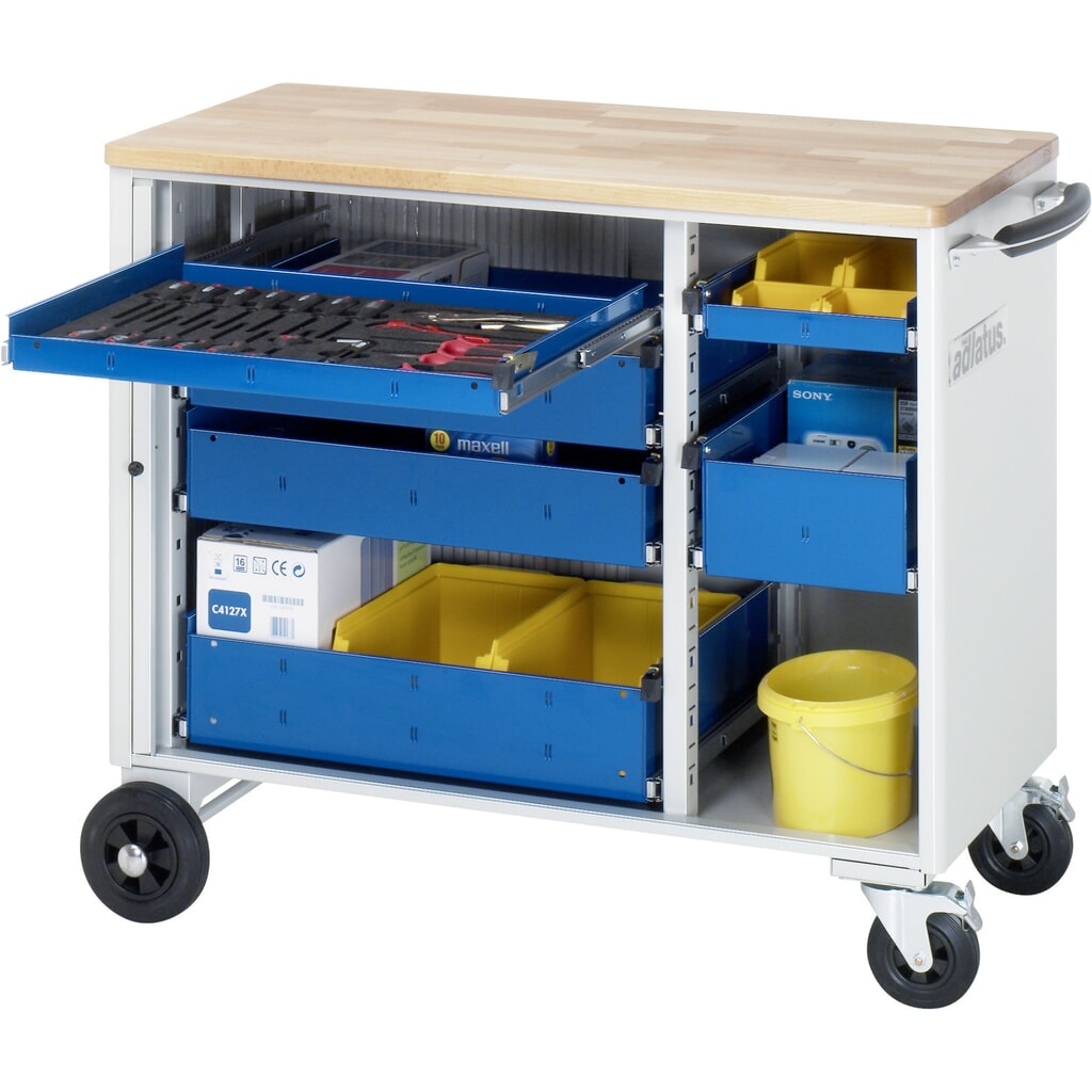 Gereedschapswagen RAU serie adlatus, hxbxd 890 x 1.025 x 520 mm, 6 lades 2 x 40, 2 x 105, 2 x 130 mm, beuken werkblad Product afbeelding: Gereedschapswagen RAU serie adlatus, hxbxd 890 x 1.025 x 520 mm, 6 lades 2 x 40, 2 x 105, 2 x 130 mm, beuken werkblad