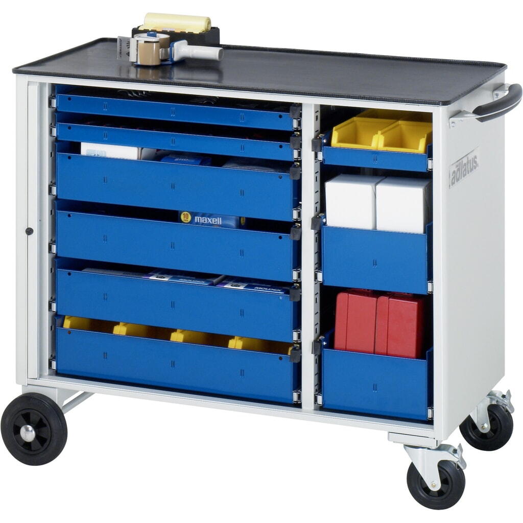 Product afbeelding: Gereedschapswagen RAU serie adlatus, hxbxd 890 x 1.025 x 520 mm, 9 lades 3 x 40, 4 x 105, 2 x 130 mm, metalen werkblad