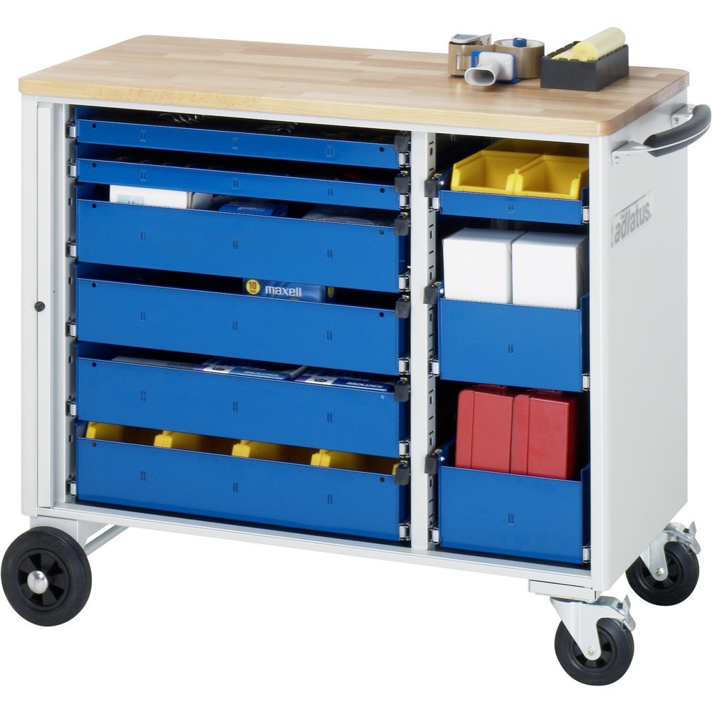 Productafbeelding nr. 1: Gereedschapswagen RAU serie adlatus, hxbxd 890 x 1.025 x 520 mm, 9 lades 3 x 40, 4 x 105, 2 x 130 mm, beuken werkblad