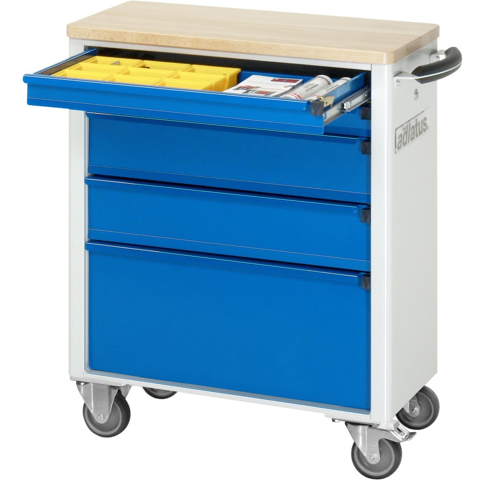 Product afbeelding: Gereedschapswagen RAU serie adlatus 700, hxbxd 860 x 700 x 350 mm, 5 lades 2 x 65, 2 x 130, 1 x 260 mm, beuken werkblad