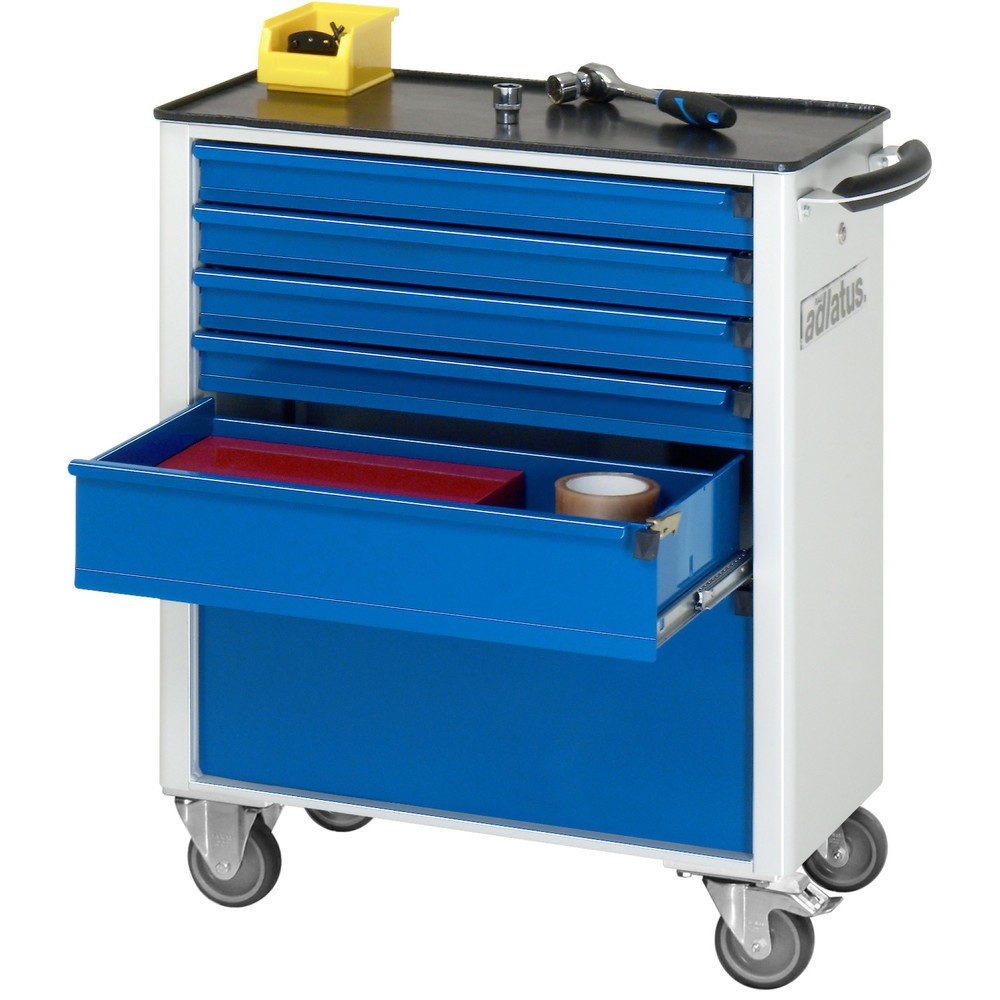 Product afbeelding: Gereedschapswagen RAU serie adlatus 700, hxbxd 860 x 700 x 350 mm, 6 lades 4 x 65, 1 x 130, 1 x 260 mm, metalen werkblad