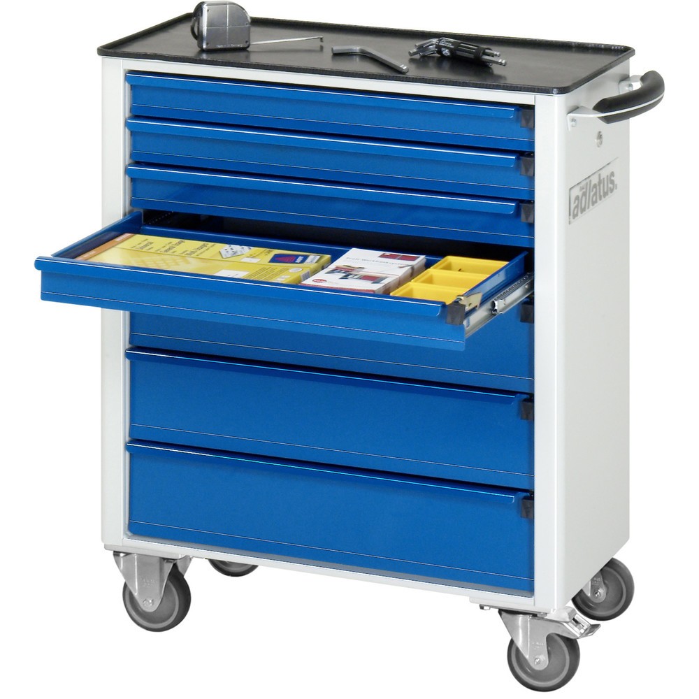 Product afbeelding: Gereedschapswagen RAU serie adlatus 700, hxbxd 860 x 700 x 350 mm, 7 lades 4 x 65, 3 x 130 mm, metalen werkblad