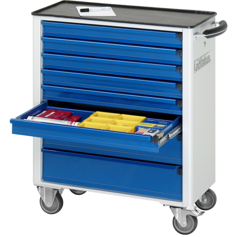 Product afbeelding: Gereedschapswagen RAU serie adlatus 700, hxbxd 860 x 700 x 350 mm, 8 lades 6 x 65, 2 x 130 mm, metalen werkblad