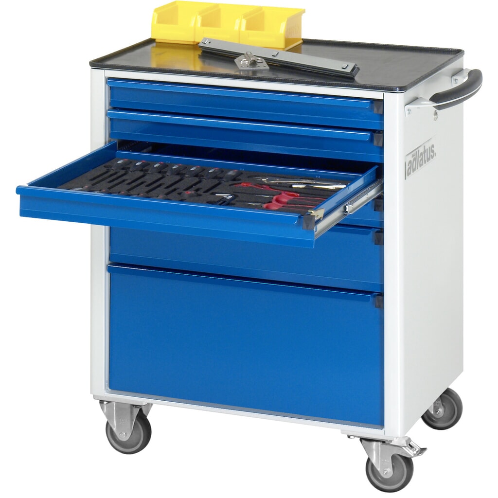 Gereedschapswagen RAU serie adlatus 700, hxbxd 860 x 700 x 510 mm, 6 lades 4 x 65, 1 x 130, 1 x 260 mm, metalen werkblad Product afbeelding: Gereedschapswagen RAU serie adlatus 700, hxbxd 860 x 700 x 510 mm, 6 lades 4 x 65, 1 x 130, 1 x 260 mm, metalen werkblad