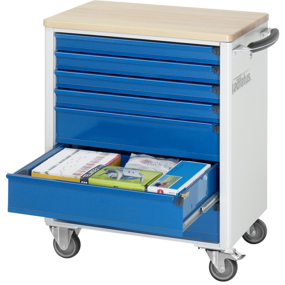 Productafbeelding nr. 1: Gereedschapswagen RAU serie adlatus 700, hxbxd 860 x 700 x 510 mm, 7 lades 4 x 130, 3 x 260 mm, beuken werkblad