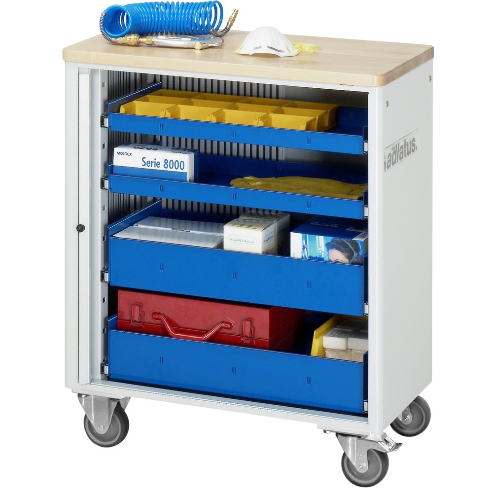 Product afbeelding: Gereedschapswagen RAU serie adlatus 700, hxbxd 860 x 725 x 400 mm, 4 lades 2 x 40, 2 x 105 mm, beuken werkblad