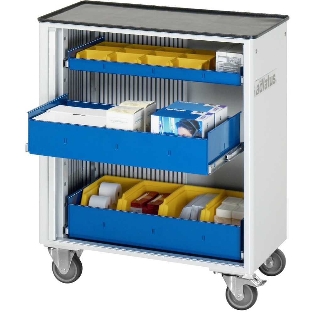 Product afbeelding: Gereedschapswagen RAU serie adlatus 700, hxbxd 860 x 725 x 400 mm, 3 lades 1 x 40, 2 x 105 mm, metalen werkblad