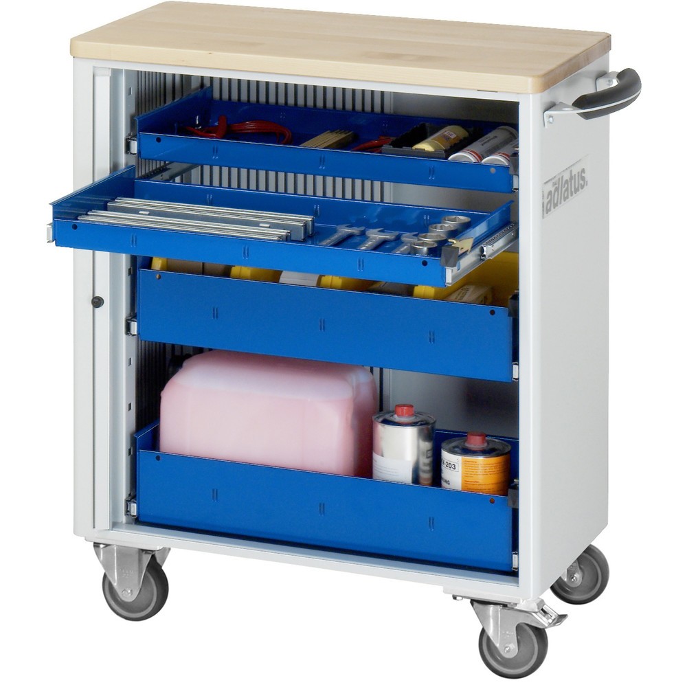 Product afbeelding: Gereedschapswagen RAU serie adlatus 700, hxbxd 860 x 725 x 400 mm, 4 lades 2 x 40, 2 x 105 mm, beuken werkblad