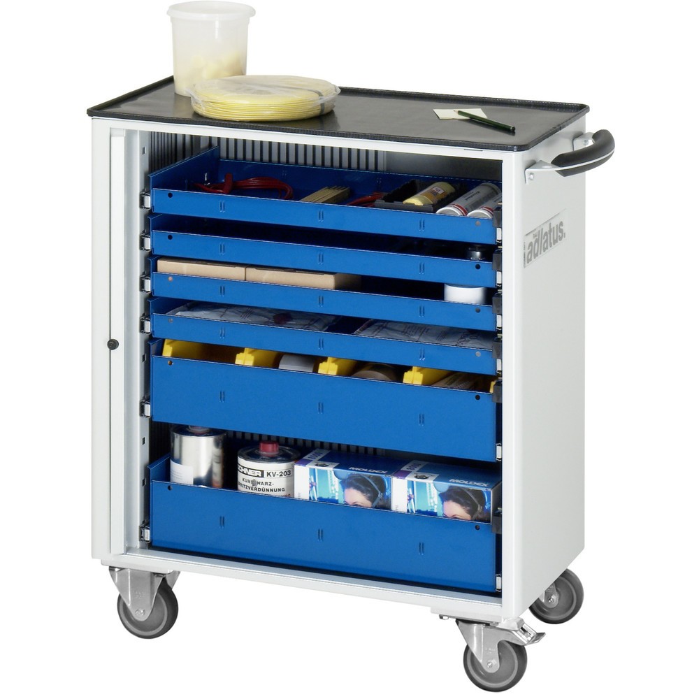 Product afbeelding: Gereedschapswagen RAU serie adlatus 700, hxbxd 860 x 725 x 400 mm, 6 lades 4 x 40, 2 x 105 mm, metalen werkblad