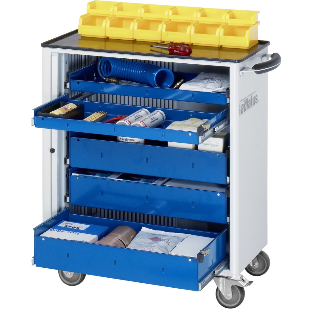Product afbeelding: Gereedschapswagen RAU serie adlatus 700, hxbxd 860 x 725 x 400 mm, 5 lades 2 x 40, 3 x 105 mm, metalen werkblad