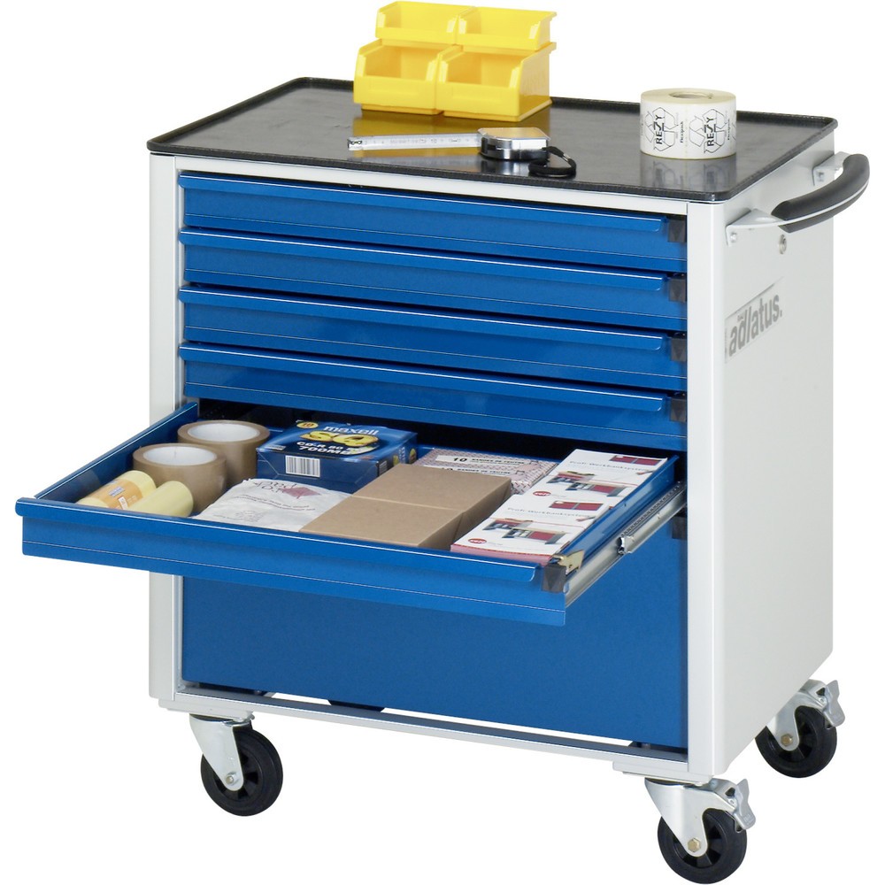 Productafbeelding nr. 1: Gereedschapswagen RAU serie adlatus 700, hxbxd 790 x 700 x 510 mm, 6 lades 5 x 65, 1 x 260 mm, metalen werkblad
