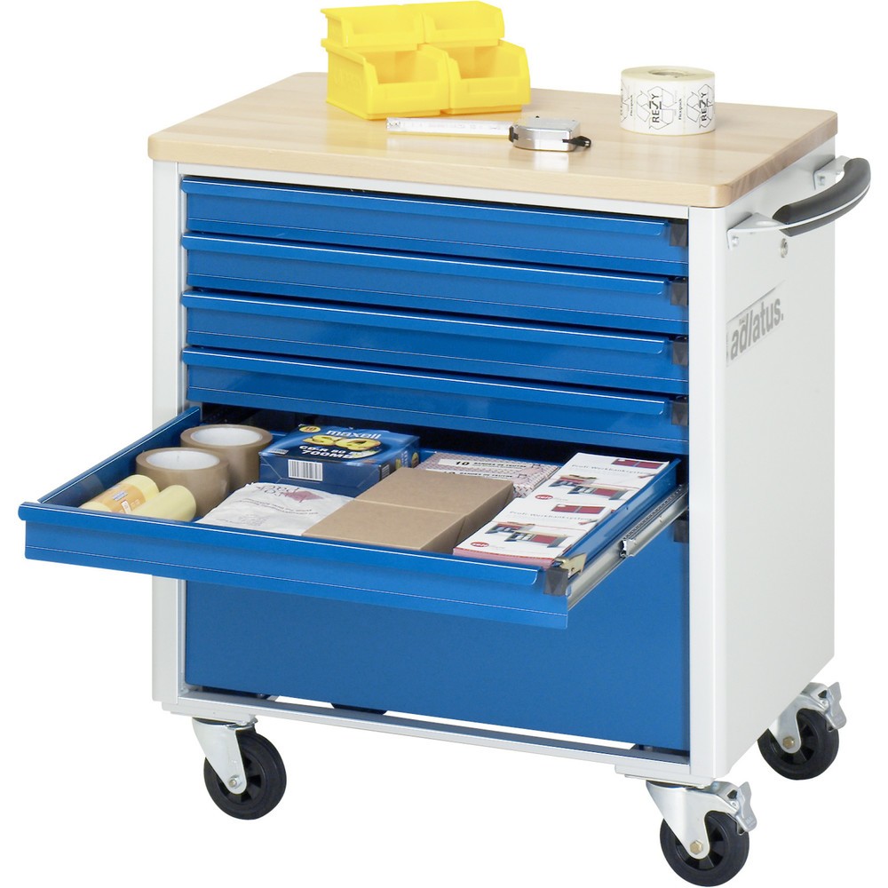 Productafbeelding nr. 1: Gereedschapswagen RAU serie adlatus 700, hxbxd 790 x 700 x 510 mm, 6 lades 5 x 65, 1 x 260 mm, beuken werkblad