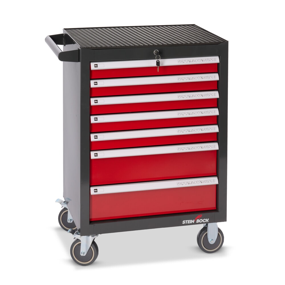 Product afbeelding: Gereedschapswagen Steinbock® M, 7 lades, afsluitbaar, incl. 130-delig gereedschapsassortiment