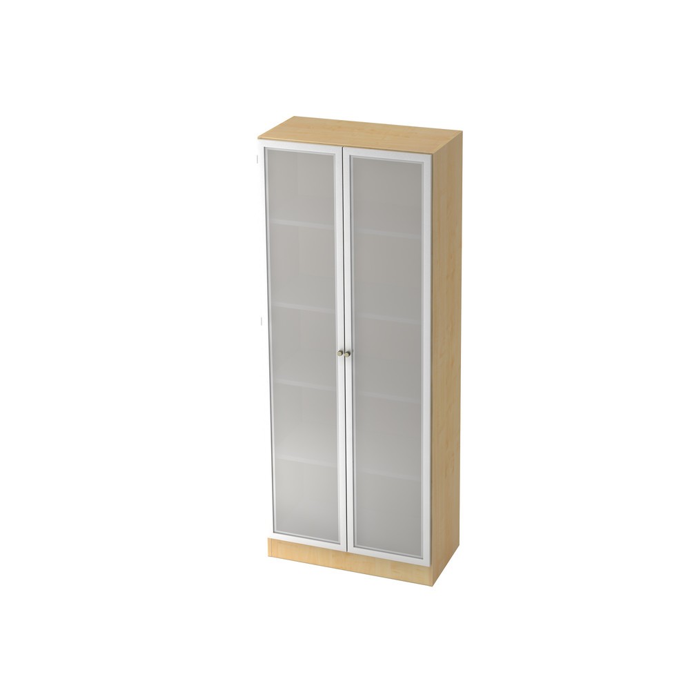 Product afbeelding: Hammerbacher glasdeurkast 5 OH, SO-Bl. SG esdoorn / zilver