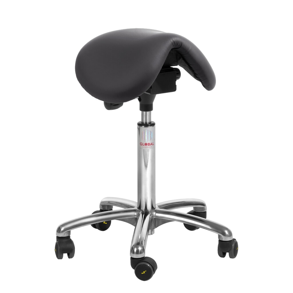 ESD-zadelkruk Global Stole A/S Dalton Easy seat Alu50, ESD-wielen, zwart Product afbeelding: ESD-zadelkruk Global Stole A/S Dalton Easy seat Alu50, ESD-wielen, zwart