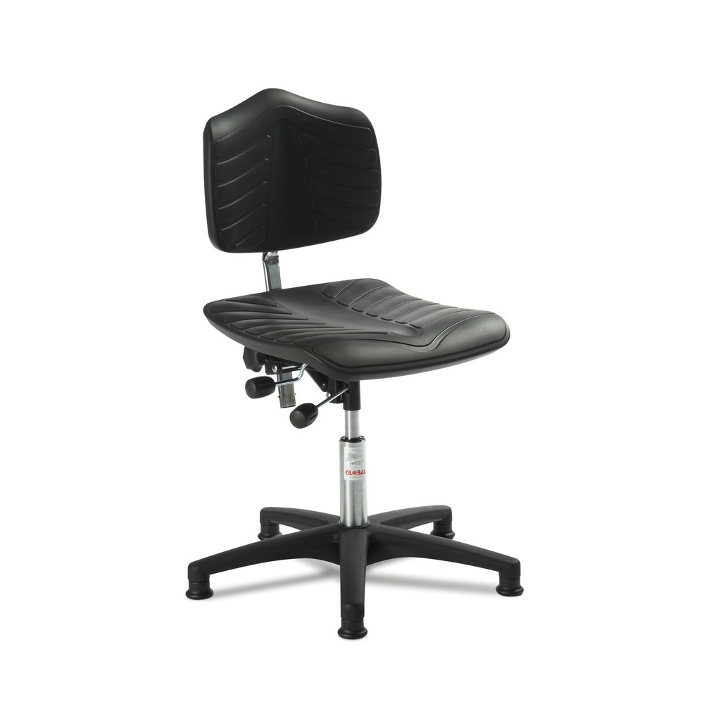Productafbeelding nr. 1: Global Stole A/S Werkdraaistoel Premium, voorgevormde zitting van PU-schuim supersoft, zithoogte 480-610 mm, vloerglijders, kunststof onderstel