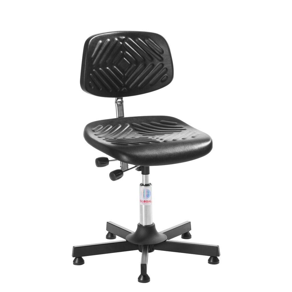 Product afbeelding: Global Stole A/S Werkdraaistoel Prestige, voorgevormde zitting van PU-schuim extra sterk, zithoogte 520-650 mm, vloerglijders, stalen onderstel