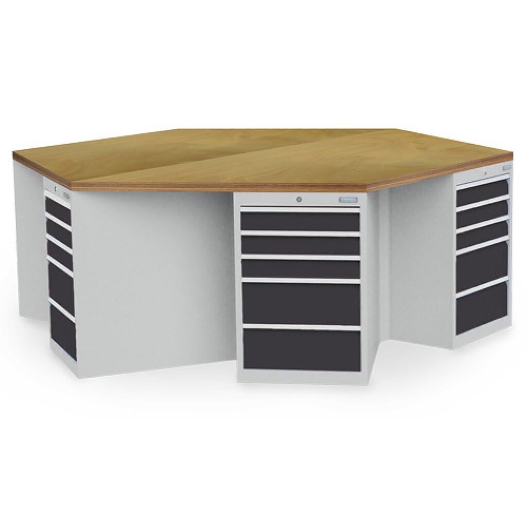 Groepswerkbank Bedrunka+Hirth R 18-24, met 30 lades, hxbxd 859 x 2.500 x 2.165 mm, lichtgrijs, antracietgrijs Product afbeelding: Groepswerkbank Bedrunka+Hirth R 18-24, met 30 lades, hxbxd 859 x 2.500 x 2.165 mm, lichtgrijs, antracietgrijs