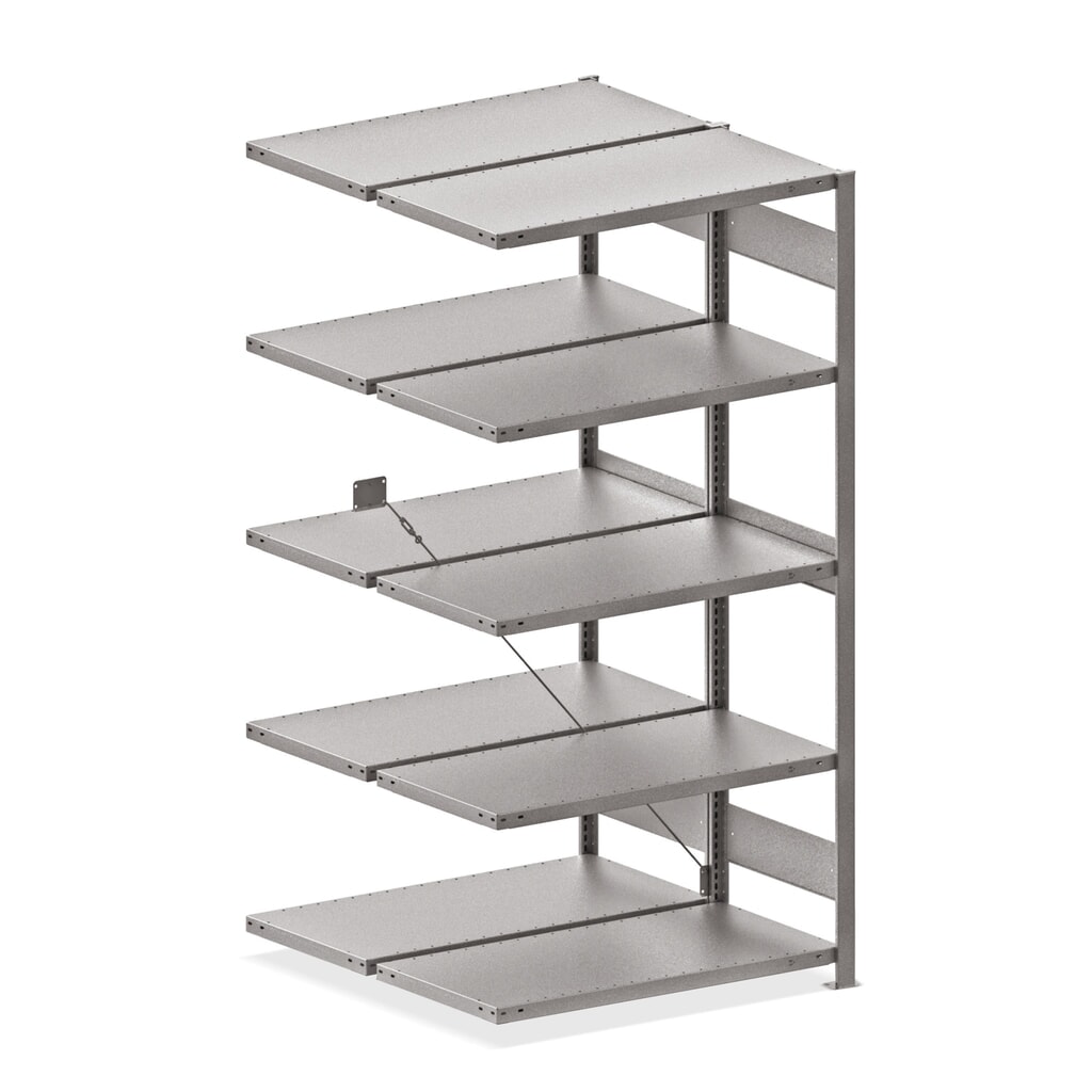 Grootvakstelling META, dubbelzijdig, AV, verzinkt, hxbxd 2.000 x 1.300 x 600 mm Product afbeelding: Grootvakstelling META, dubbelzijdig, AV, verzinkt, hxbxd 2.000 x 1.300 x 600 mm