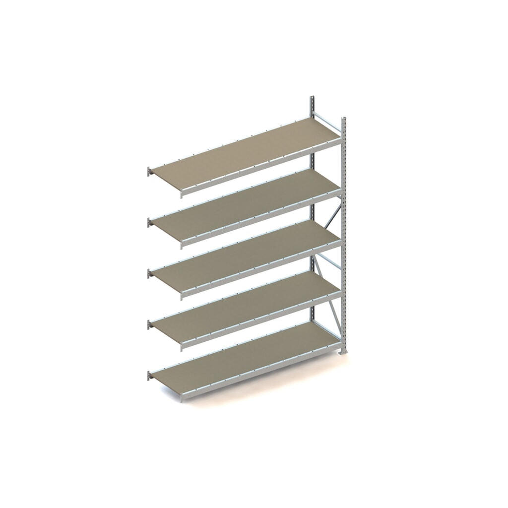 Grootvakstelling META, met spaanplaten, vaklast 600 kg, AE, hxbxd 3.000 x 2.200 x 650 mm Product afbeelding: Grootvakstelling META, met spaanplaten, vaklast 600 kg, AE, hxbxd 3.000 x 2.200 x 650 mm