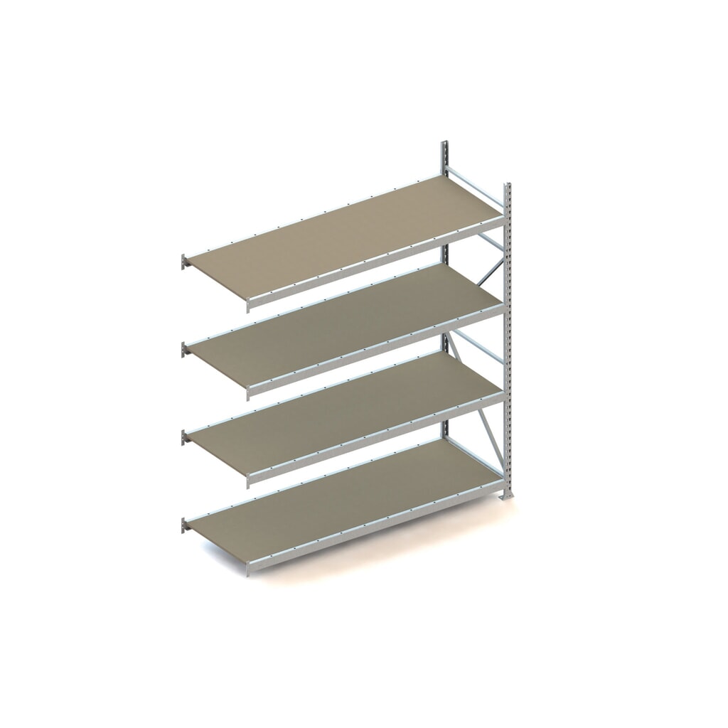 Grootvakstelling META, met spaanplaten, vaklast 600 kg, AE, hxbxd 2.500 x 2.200 x 800 mm Product afbeelding: Grootvakstelling META, met spaanplaten, vaklast 600 kg, AE, hxbxd 2.500 x 2.200 x 800 mm