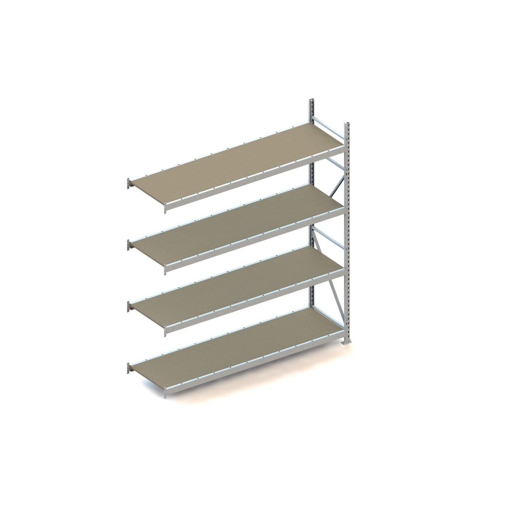 Grootvakstelling META, met spaanplaten, vaklast 600 kg, AE, hxbxd 2.500 x 2.200 x 650 mm Product afbeelding: Grootvakstelling META, met spaanplaten, vaklast 600 kg, AE, hxbxd 2.500 x 2.200 x 650 mm