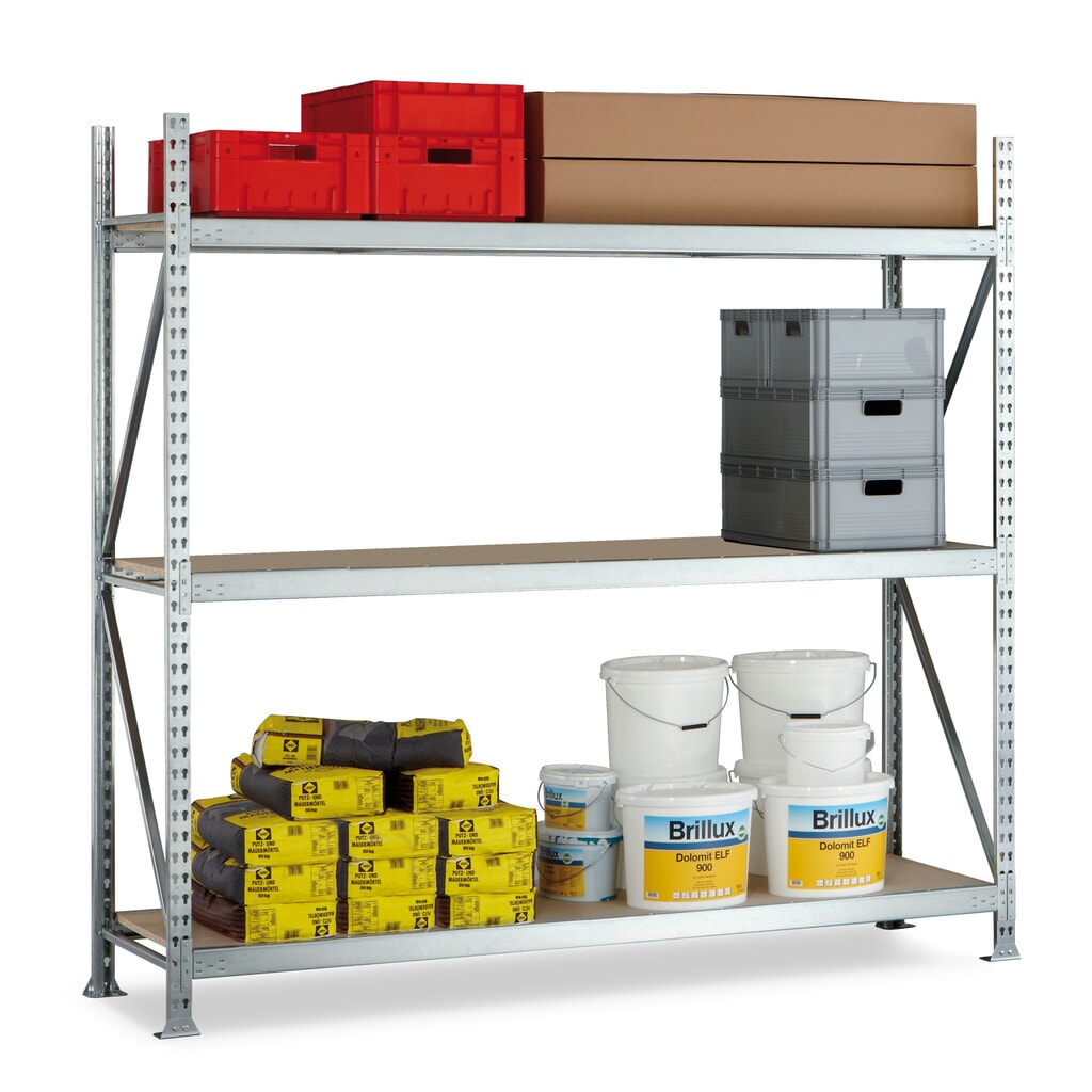 Grootvakstelling META, met spaanplaten, vaklast 600 kg, BE, hxbxd 2.200 x 1.800 x 650 mm Product afbeelding: Grootvakstelling META, met spaanplaten, vaklast 600 kg, BE, hxbxd 2.200 x 1.800 x 650 mm