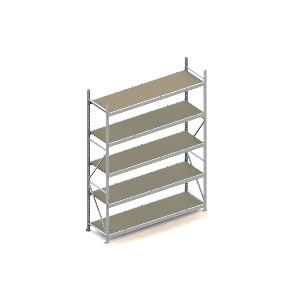 Grootvakstelling META, met spaanplaten, vaklast 600 kg, BE, hxbxd 3.000 x 2.200 x 650 mm Product afbeelding: Grootvakstelling META, met spaanplaten, vaklast 600 kg, BE, hxbxd 3.000 x 2.200 x 650 mm