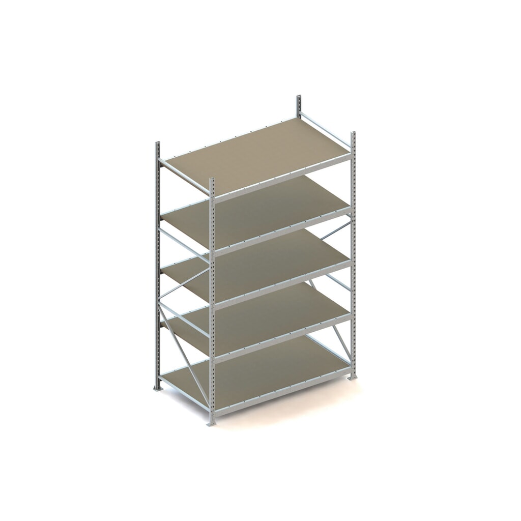 Grootvakstelling META, met spaanplaten, vaklast 600 kg, BE, hxbxd 3.000 x 1.800 x 1.050 mm Product afbeelding: Grootvakstelling META, met spaanplaten, vaklast 600 kg, BE, hxbxd 3.000 x 1.800 x 1.050 mm