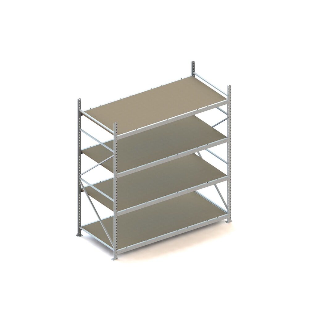 Grootvakstelling META, met spaanplaten, vaklast 600 kg, BE, hxbxd 2.500 x 2.200 x 1.050 mm Product afbeelding: Grootvakstelling META, met spaanplaten, vaklast 600 kg, BE, hxbxd 2.500 x 2.200 x 1.050 mm