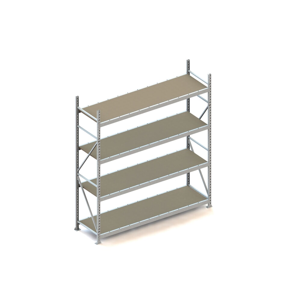 Grootvakstelling META, met spaanplaten, vaklast 600 kg, BE, hxbxd 2.500 x 2.200 x 650 mm Product afbeelding: Grootvakstelling META, met spaanplaten, vaklast 600 kg, BE, hxbxd 2.500 x 2.200 x 650 mm