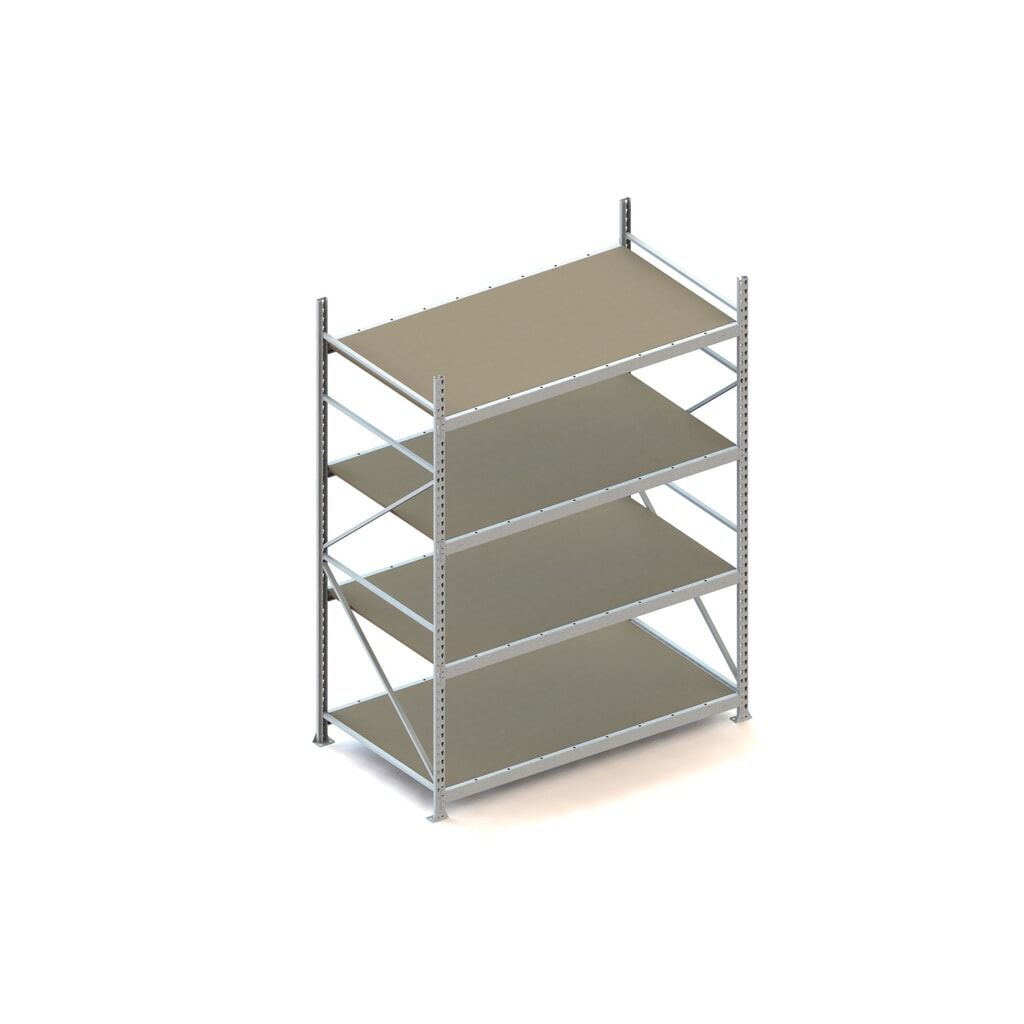 Grootvakstelling META, met spaanplaten, vaklast 600 kg, BE, hxbxd 2.500 x 1.800 x 1.050 mm Product afbeelding: Grootvakstelling META, met spaanplaten, vaklast 600 kg, BE, hxbxd 2.500 x 1.800 x 1.050 mm