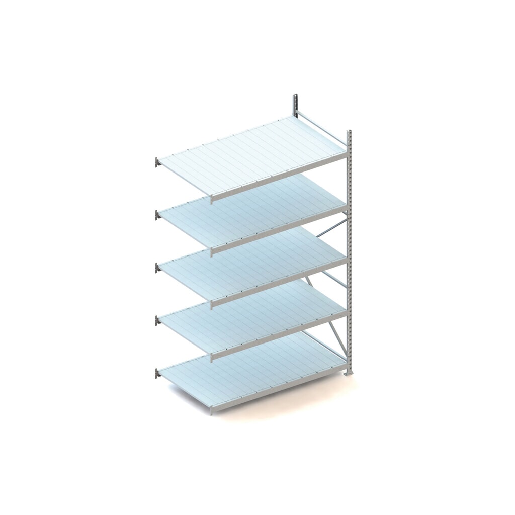 Grootvakstelling META, met stalen panelen, vaklast 600 kg, AE, hxbxd 3.000 x 1.800 x 1.050 mm Product afbeelding: Grootvakstelling META, met stalen panelen, vaklast 600 kg, AE, hxbxd 3.000 x 1.800 x 1.050 mm