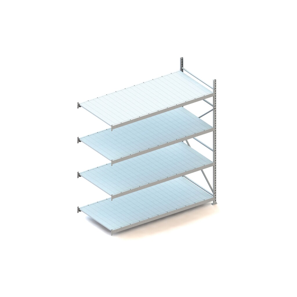 Grootvakstelling META, met stalen panelen, vaklast 600 kg, AE, hxbxd 2.500 x 2.200 x 1.050 mm Product afbeelding: Grootvakstelling META, met stalen panelen, vaklast 600 kg, AE, hxbxd 2.500 x 2.200 x 1.050 mm