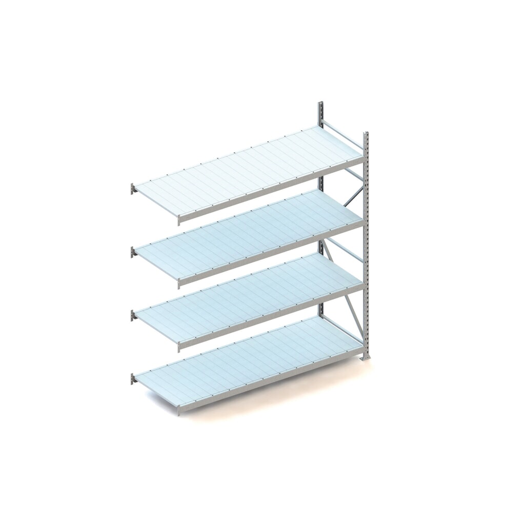 Grootvakstelling META, met stalen panelen, vaklast 600 kg, AE, hxbxd 2.500 x 2.200 x 800 mm Product afbeelding: Grootvakstelling META, met stalen panelen, vaklast 600 kg, AE, hxbxd 2.500 x 2.200 x 800 mm