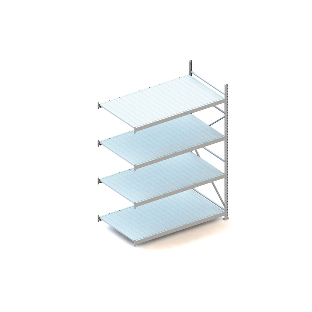 Grootvakstelling META, met stalen panelen, vaklast 600 kg, AE, hxbxd 2.500 x 1.800 x 1.050 mm Product afbeelding: Grootvakstelling META, met stalen panelen, vaklast 600 kg, AE, hxbxd 2.500 x 1.800 x 1.050 mm