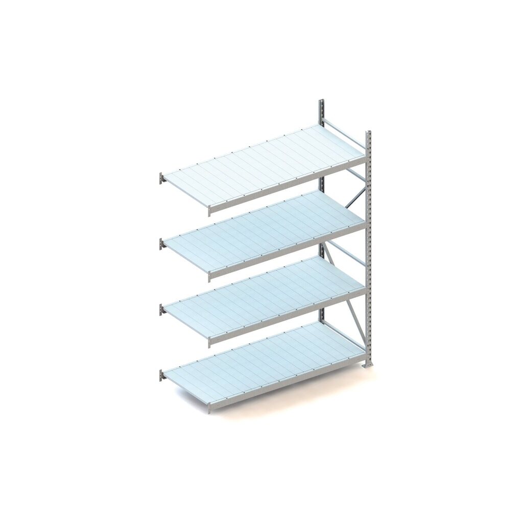 Grootvakstelling META, met stalen panelen, vaklast 600 kg, AE, hxbxd 2.500 x 1.800 x 800 mm Product afbeelding: Grootvakstelling META, met stalen panelen, vaklast 600 kg, AE, hxbxd 2.500 x 1.800 x 800 mm