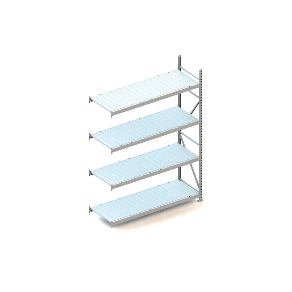 Grootvakstelling META, met stalen panelen, vaklast 600 kg, AE, hxbxd 2.500 x 1.800 x 650 mm Product afbeelding: Grootvakstelling META, met stalen panelen, vaklast 600 kg, AE, hxbxd 2.500 x 1.800 x 650 mm