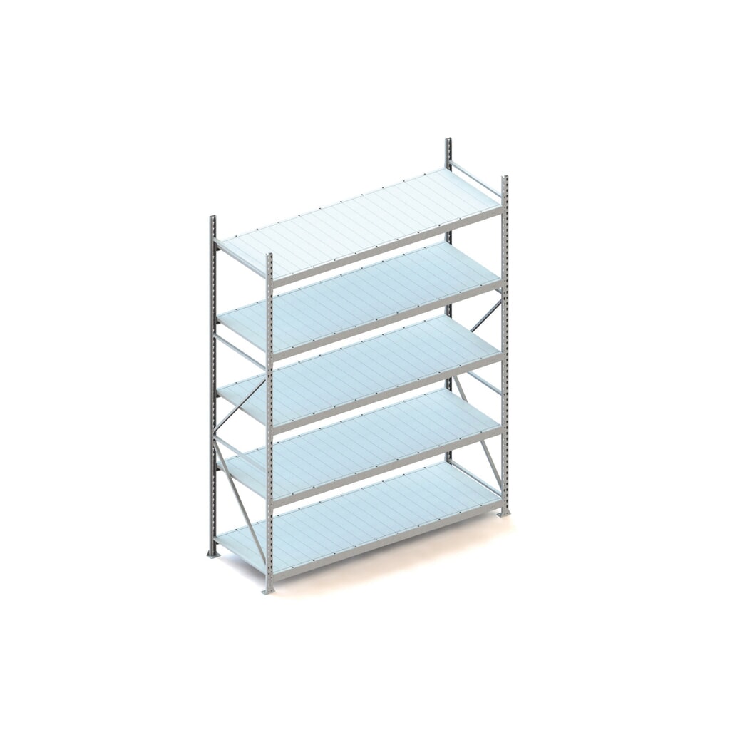 Grootvakstelling META, met stalen panelen, vaklast 600 kg, BE, hxbxd 3.000 x 2.200 x 800 mm Product afbeelding: Grootvakstelling META, met stalen panelen, vaklast 600 kg, BE, hxbxd 3.000 x 2.200 x 800 mm