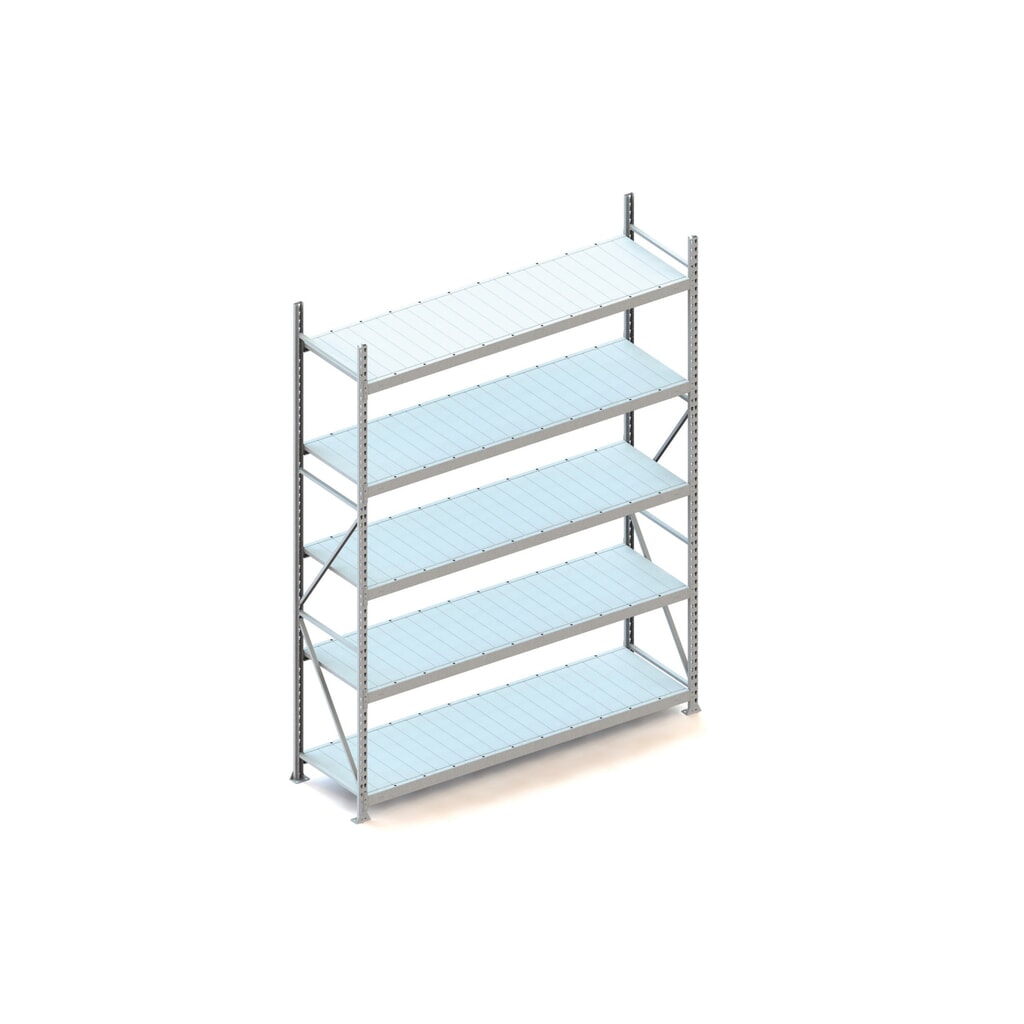 Grootvakstelling META, met stalen panelen, vaklast 600 kg, BE, hxbxd 3.000 x 2.200 x 650 mm Product afbeelding: Grootvakstelling META, met stalen panelen, vaklast 600 kg, BE, hxbxd 3.000 x 2.200 x 650 mm