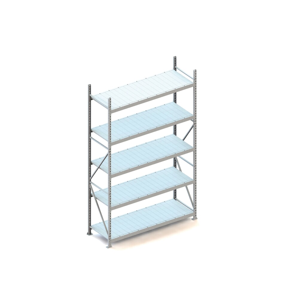 Grootvakstelling META, met stalen panelen, vaklast 600 kg, BE, hxbxd 3.000 x 1.800 x 650 mm Product afbeelding: Grootvakstelling META, met stalen panelen, vaklast 600 kg, BE, hxbxd 3.000 x 1.800 x 650 mm