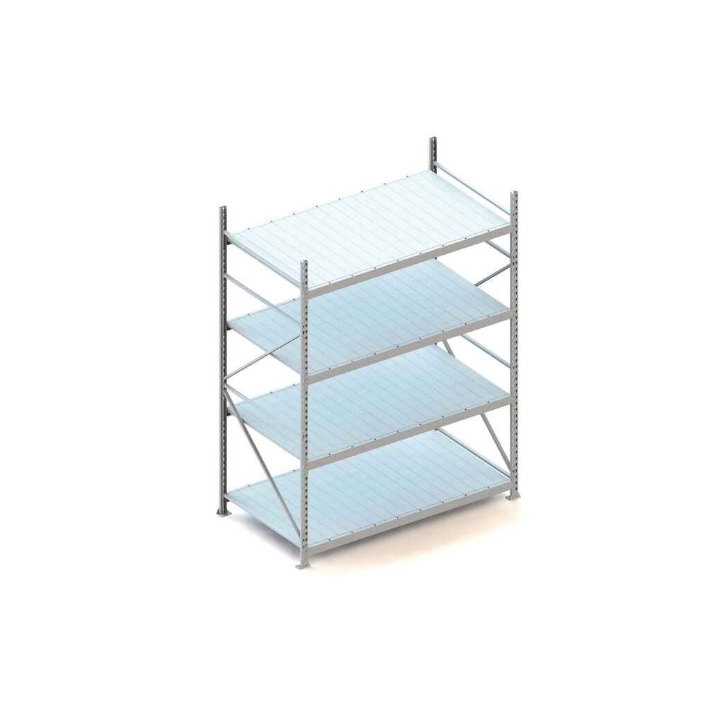 Grootvakstelling META, met stalen panelen, vaklast 600 kg, BE, hxbxd 2.500 x 1.800 x 1.050 mm Product afbeelding: Grootvakstelling META, met stalen panelen, vaklast 600 kg, BE, hxbxd 2.500 x 1.800 x 1.050 mm