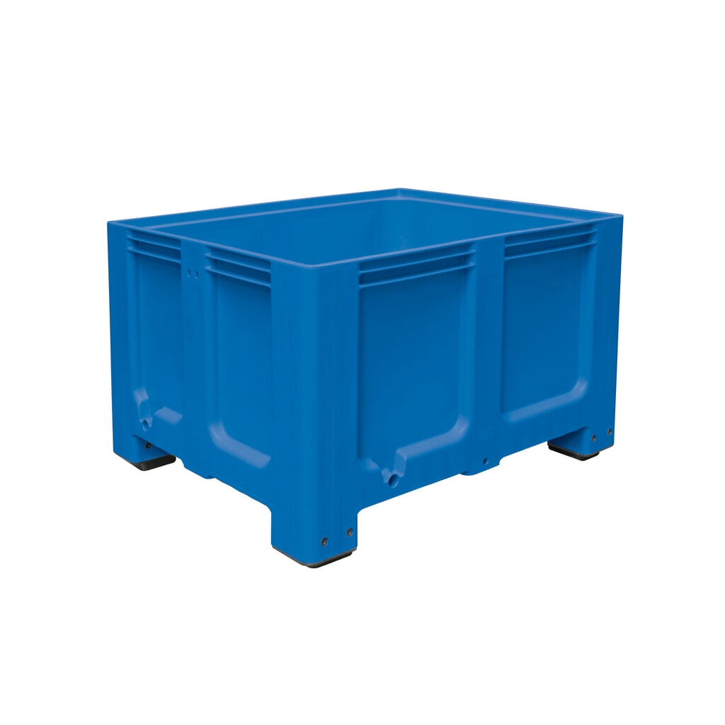 Grote bak van polyethyleen, 610 liter, met poten, blauw Product afbeelding: Grote bak van polyethyleen, 610 liter, met poten, blauw