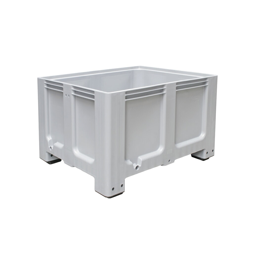 Product afbeelding: Grote bak van polyethyleen, 610 liter, met poten, grijs