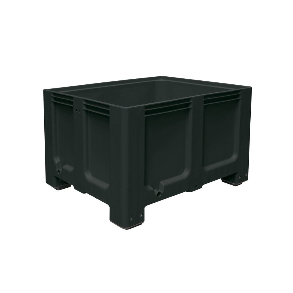 Product afbeelding: Grote bak van polyethyleen, 610 liter, met poten, antraciet