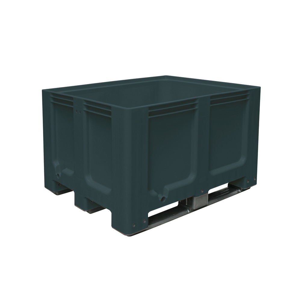 Product afbeelding: Grote bak van polyethyleen, 610 liter, met traversen, antraciet