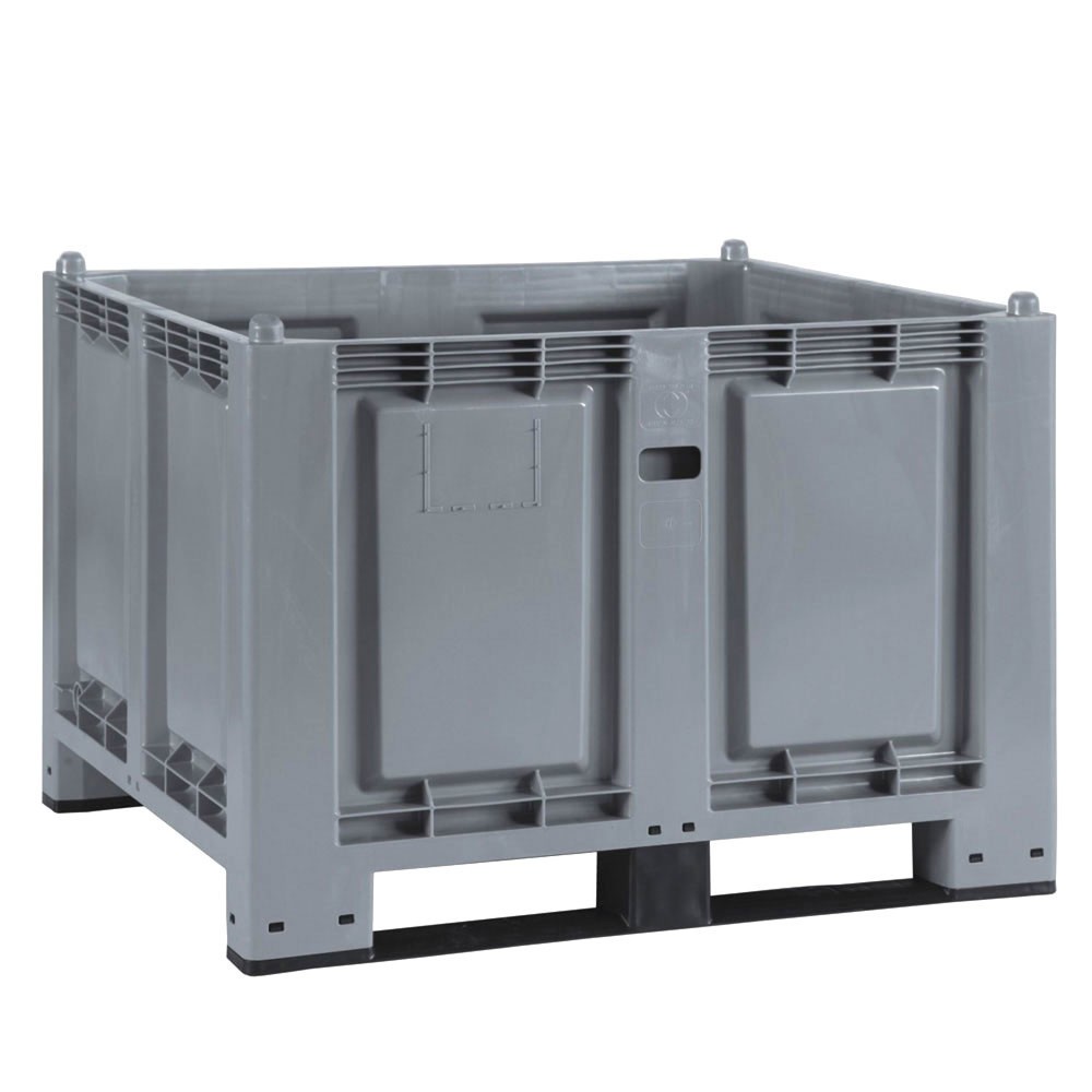 Product afbeelding: Grote bak van polypropyleen, 550 liter, met traversen, grijs