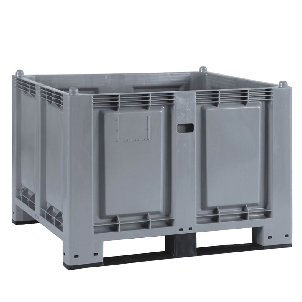 Product afbeelding: Grote bak van polypropyleen, 550 liter, met traversen, grijs
